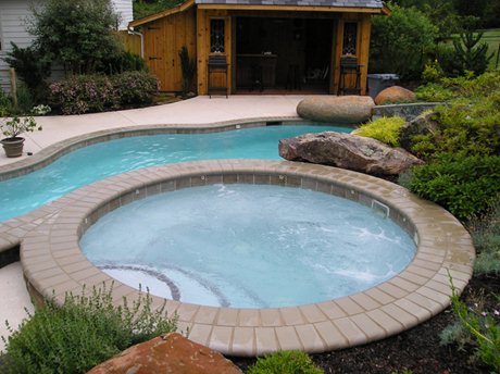 spa attached to pool