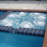 square spa into pool