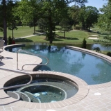 spa attached to in ground pool